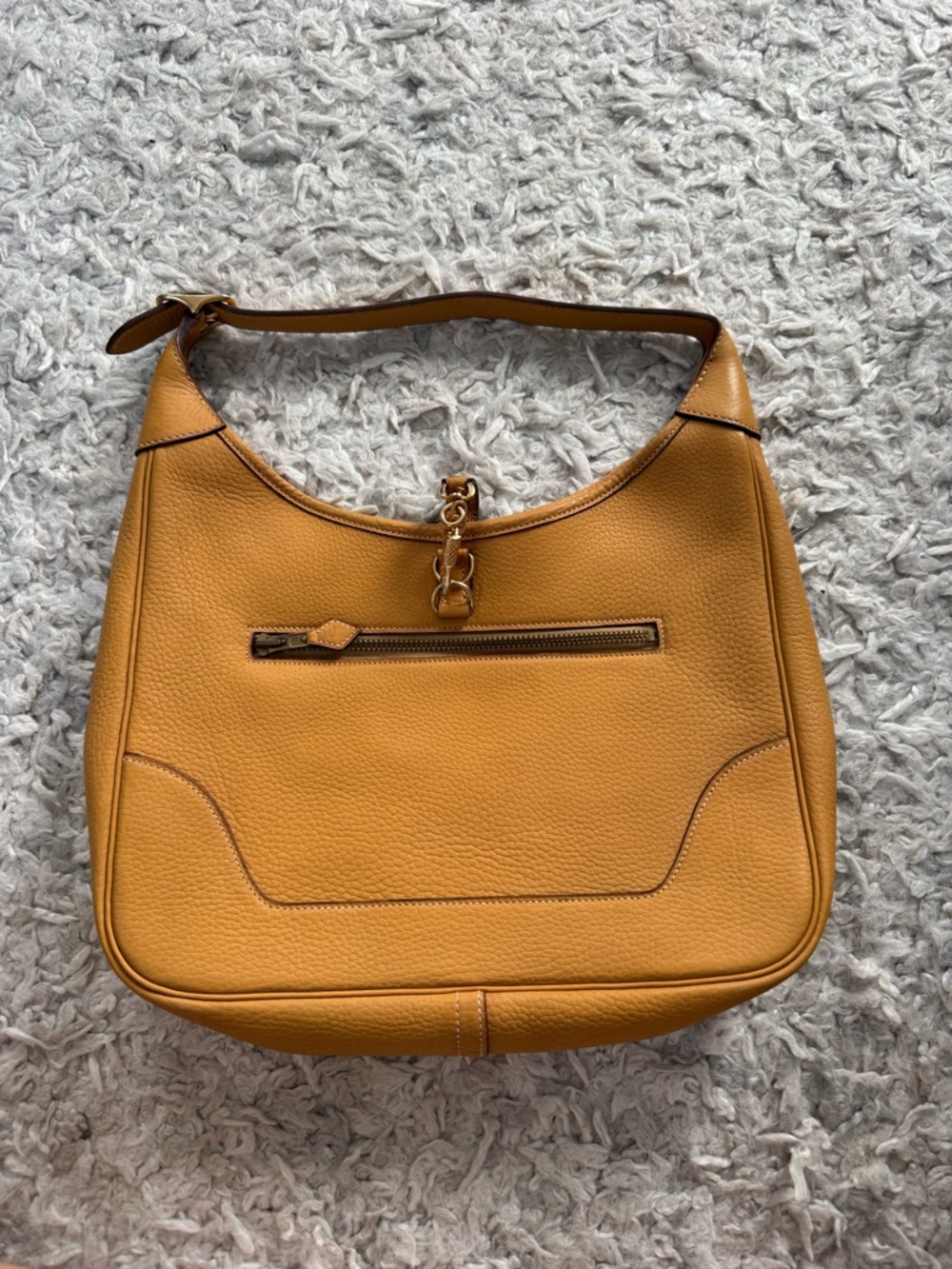 Hermes Trim 31 Hobo Bag, Mustard Yellow
